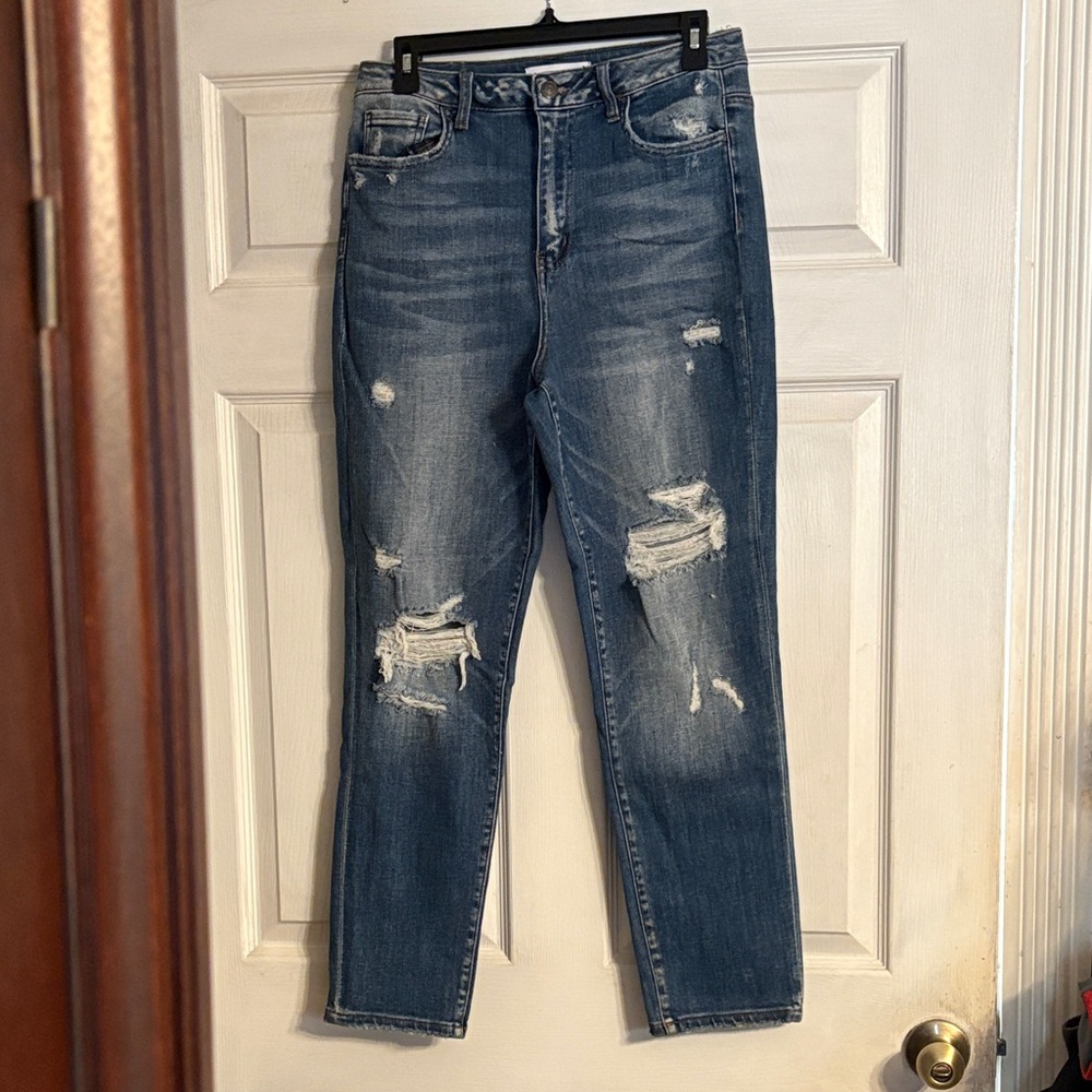 Flying Monkey Dark Blue Distressed Skinny Jeans